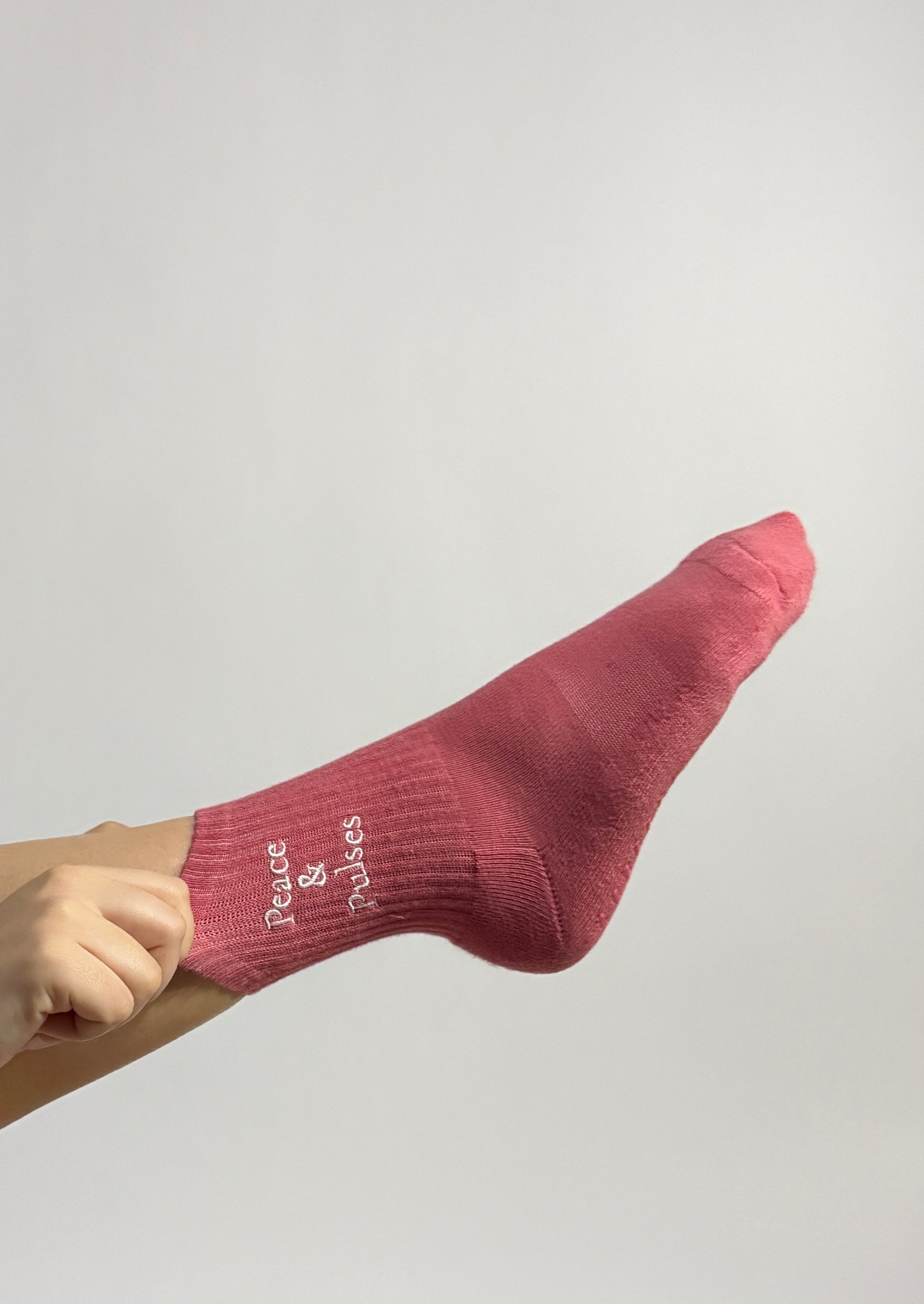 Close up look on Peace & Pulses breathable non-slip socks for Lagree & Pilates